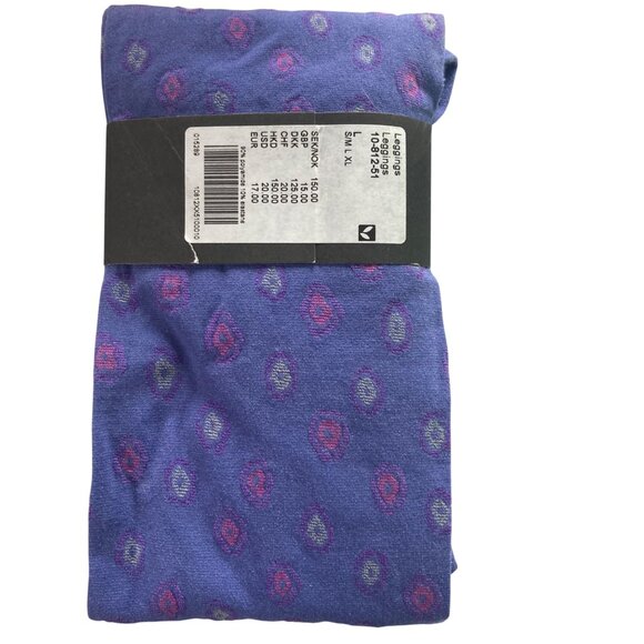 Gudrun Sjoden Purple Polka Dot Footless Tights Large Boho Teacher Artsy - Picture 4 of 5